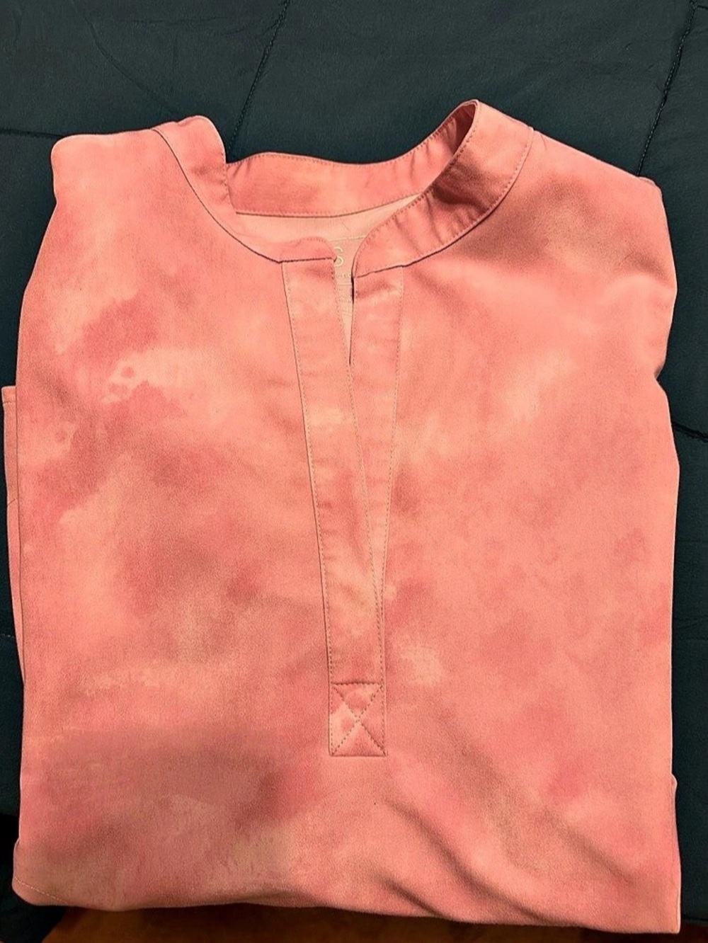 FIGS Pink Tie Dye Rafaela Sleeve Top